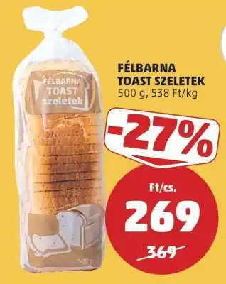 PENNY Félbarna Toast Szeletek ajánlat