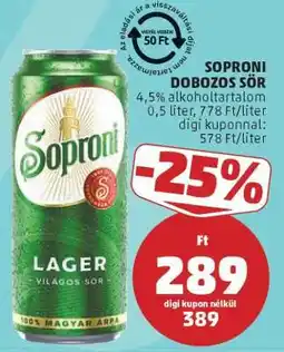 PENNY Soproni Dobozos Sör ajánlat