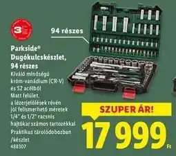 Lidl Parkside Dugókulcskészlet, 94 részes ajánlat