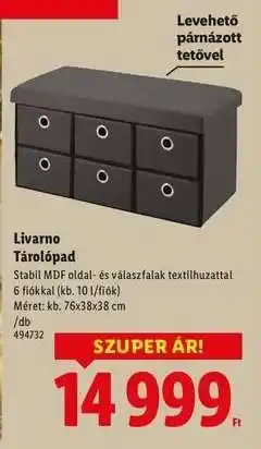 Lidl Livarno Tárolópad ajánlat