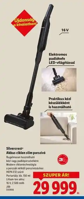 Silvercrest Akkus ciklon slim porszívó