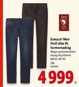 Lidl esmara MEN Férfi slim fit farmernadrág ajánlat