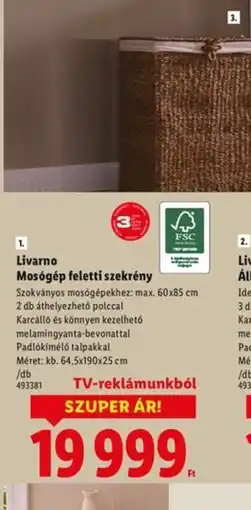 Lidl Livarno Mosógép feletti szekrény ajánlat