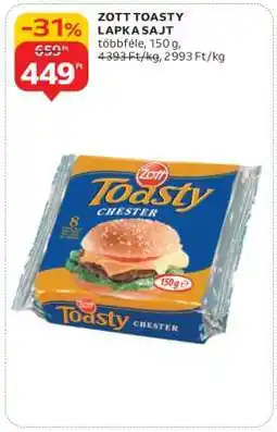 Auchan Zott Toasty Lapka Sajt ajánlat