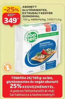 Auchan ABONETT GLUTÉNMENTES EXTRUDÁLT KENYÉR QUINOÁVAL ajánlat