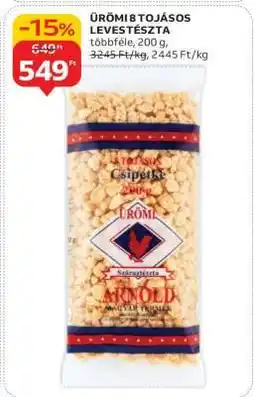 Auchan Ürömi 8 tojásos levestészta ajánlat