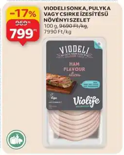 Auchan Viodeli sonka, pulyka vagy csirke ízesítésű növényi szelet ajánlat