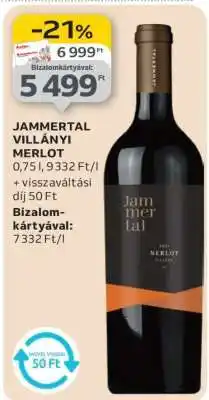 Auchan Jammertal Villányi Merlot ajánlat