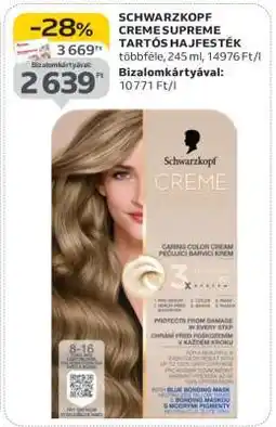 Auchan Schwarzkopf Creme Supreme tartós hajfesték ajánlat