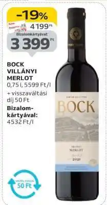 Auchan BOCK VILLÁNYI MERLOT ajánlat