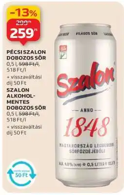 Auchan Pécsiszalón Dobozos Sör ajánlat
