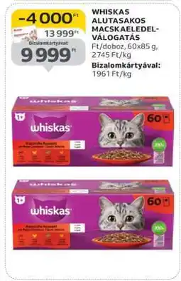 Auchan Whiskas Alutasakos Macskaeledel Válogatás ajánlat