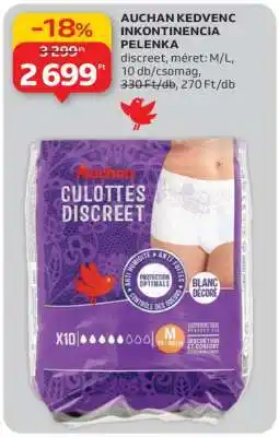 Auchan AUCHAN KEDVENC INKONTINENCIA PELENKA ajánlat