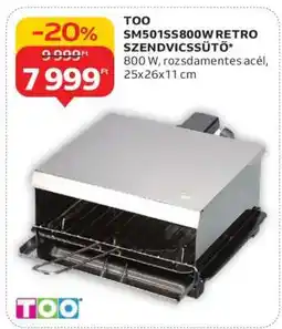 Auchan TOO SM501SS800W RETRO SZENDVICSSÜTŐ ajánlat