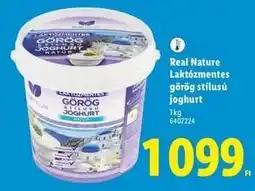 Lidl Real Nature Laktózmentes görög stílusú joghurt ajánlat