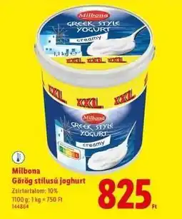 Lidl MILBONA Görög stílusú joghurt ajánlat