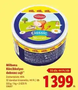 Lidl MILBONA Körcikkelyes dobozos sajt ajánlat