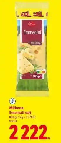 Lidl MILBONA Ementáli sajt ajánlat