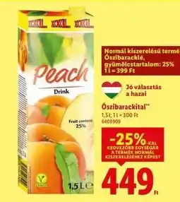 Lidl Őszibarackital ajánlat