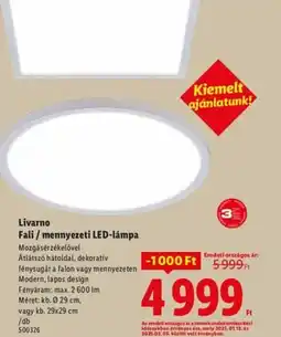 Lidl Livarno Fali / mennyezeti LED-lampa ajánlat