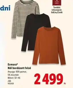Lidl Esmara Női bordázott felső ajánlat