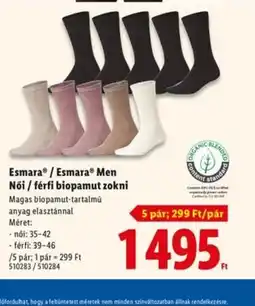 Lidl Esmara skarpety z biopamutu ajánlat