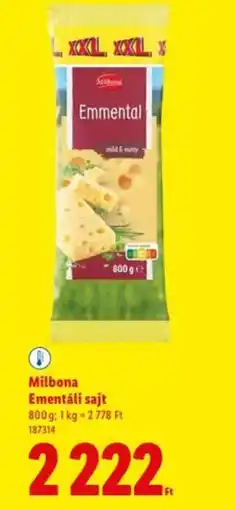 Lidl Milbona Emmentali sajt ajánlat