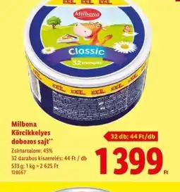 Lidl Milbona Körcikkeljes dobozos sajt ajánlat