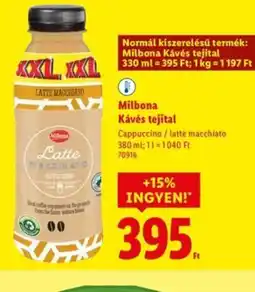 Lidl Milbona Kávés tejital ajánlat