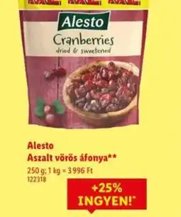 Lidl Alesto Aszalt vörös áfonya ajánlat