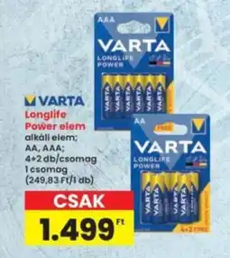 Interspar Varta longlife power ajánlat