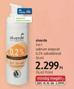 DM Alverde 3in1 szérum alapozó ajánlat