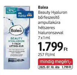 DM Balea Beauty Hyaluron bőrfeszesítő ajánlat