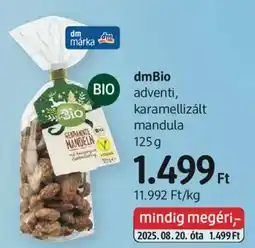 DM Dmbio bio adventi, karamellizált mandula ajánlat