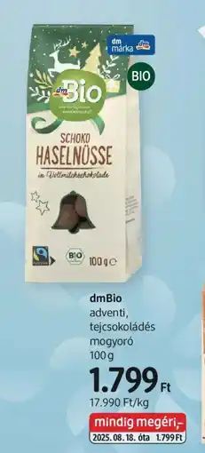DM Dmbio adventi, tejcsokoládés mogyoró ajánlat