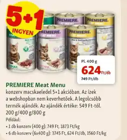 Fressnapf Premiere meat menu konzerv macskaeledel ajánlat