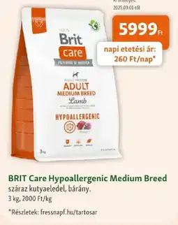 Fressnapf BRIT Care Hypoallergenic Medium Breed ajánlat