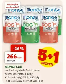 Fressnapf Monge grill tasakos kutyaeledel ajánlat