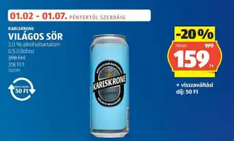 KARLSKRONE VILÁGOS SÖR