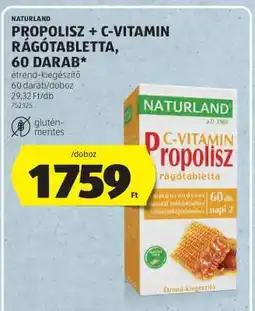 ALDI NATURLAND Propolisz + C-vitamin rágótabletta, 60 darab ajánlat