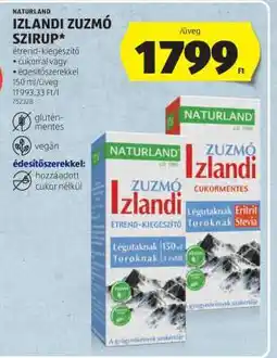 ALDI NATURLAND IZLANDI ZUZMÓ SZIRUP ajánlat