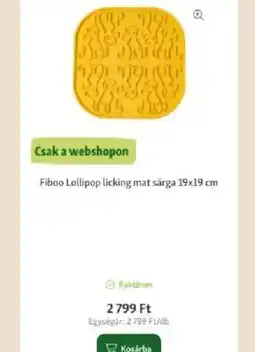 Fressnapf Fiboo Lollipop licking mat sárga ajánlat
