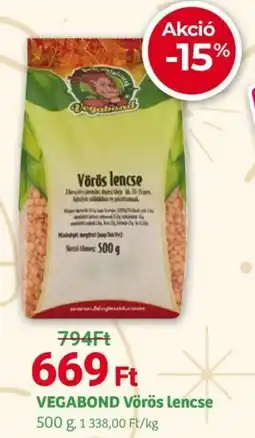 Herbaház Vegabond vörös lencse ajánlat