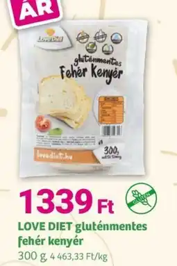 Herbaház Love diet gluténmentes fehér kenyér ajánlat