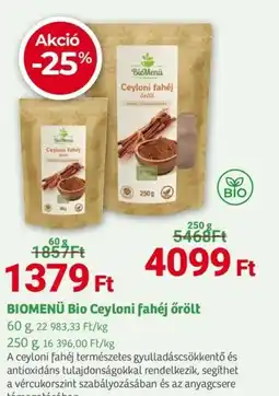 Herbaház BIOMENÜ Bio Ceyloni fahéj őrölt ajánlat
