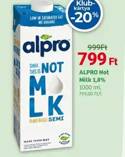Herbaház ALPRO Not Milk 1,8% ajánlat