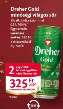 EcoFamily Dreher Gold minőségi világos sör ajánlat