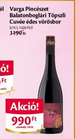 EcoFamily Varga Pincészet Balatonboglári Töpszli Cuvée ajánlat