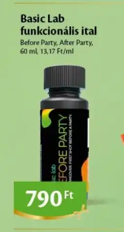 EcoFamily Basic Lab funkcionális ital Before Party, ajánlat