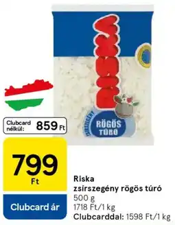 Tesco Riska zsírszegény rögös túró ajánlat